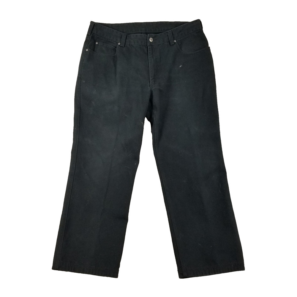 Duluth Trading Co Pants Mens 40x30 Black Canvas Workwear Utility Heavy Duty